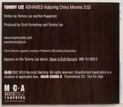 Tommy Lee : Ashamed (ft. Chino Moreno)